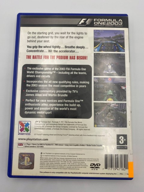 F1 FORMULA ONE 2003 PlayStation 2 (PS2)