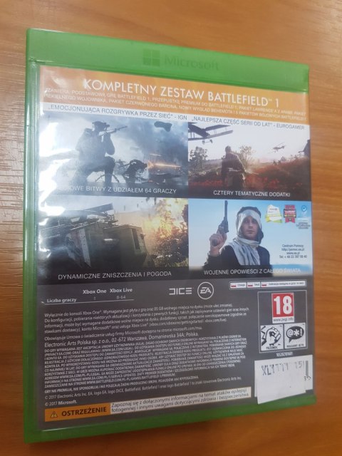 Battlefield 1 Rewolucja Xbox One pudełkowa