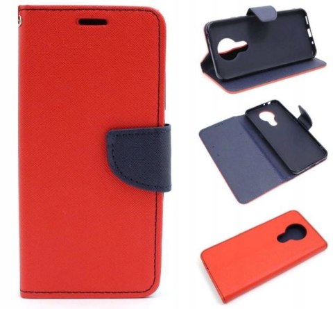 Etui z klapką Fancy Book do Nokia 3.4 czerwony