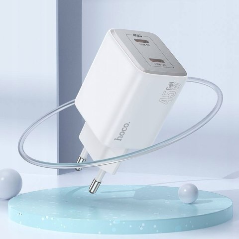 HOCO ładowarka sieciowa 2 x Typ C + kabel Typ C do Lightning PD QC 45W GaN