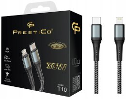Kabel Prestico USB typ C - Apple Lightning 1 m czarny