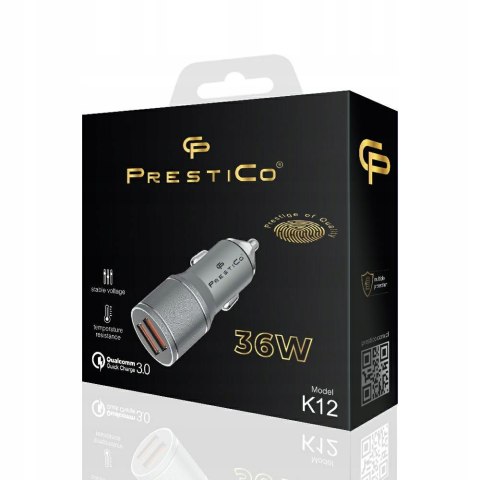 Ładowarka samochodowa USB Prestico 36W 2x USB A
