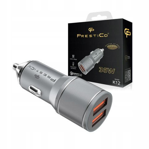 Ładowarka samochodowa USB Prestico 36W 2x USB A