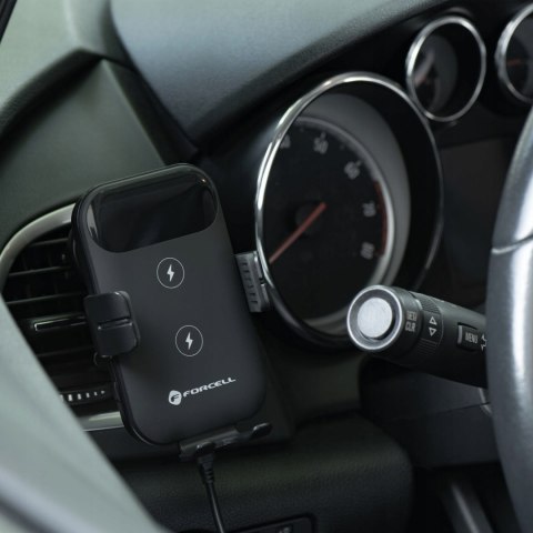 Uchwyt na szybę Forcell HS4 z ładowaniem Indykcyjnym 15W czarny