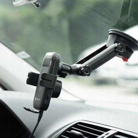 Uchwyt na szybę Forcell HS4 z ładowaniem Indykcyjnym 15W czarny