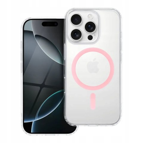 Etui Drop Glue Colorful Ring MagSafe do Apple iPhone 12 PRO MAX różowy