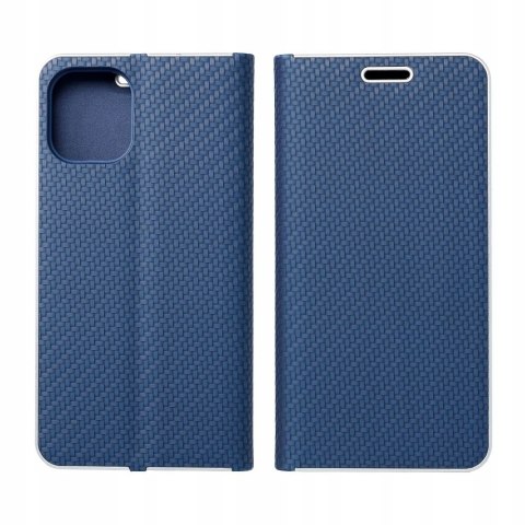 Etui z klapką Luna Book Carbon do Xiaomi 12 Lite niebieski
