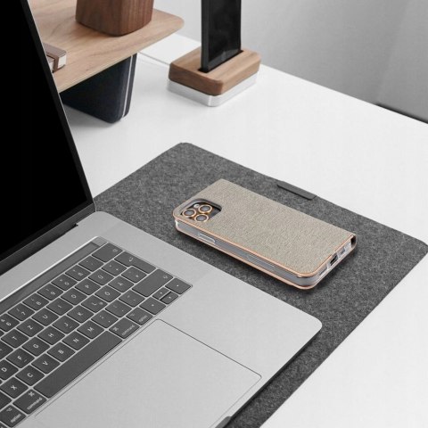 Etui z klapką Luna do Xiaomi Redmi 14C srebrny