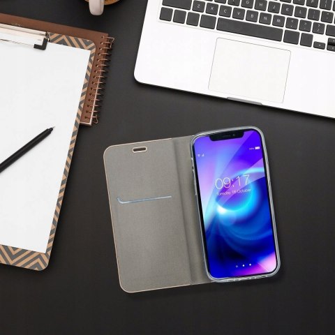 Etui z klapką Luna do Xiaomi Redmi 14C srebrny