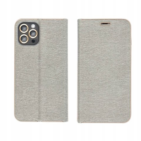 Etui z klapką Luna do Xiaomi Redmi 14C srebrny