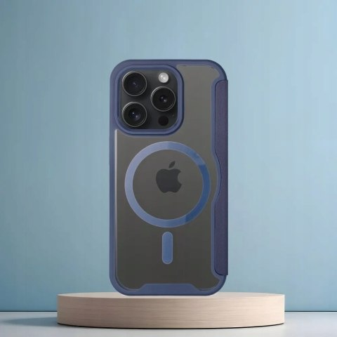 Etui z klapką Smart Mag do Apple iPhone 15 Pro niebieski