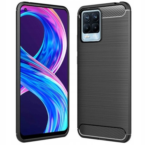 Etui Plecki guma na tył do REALME 8 Carbon Case czarny