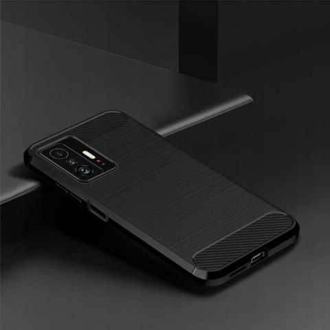 Etui Plecki guma na tył do REALME 8 Carbon Case czarny