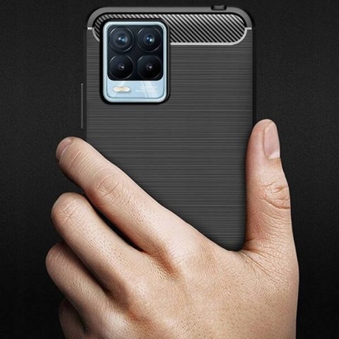 Etui Plecki guma na tył do REALME 8 Carbon Case czarny