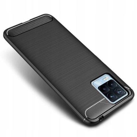 Etui Plecki guma na tył do REALME 8 Carbon Case czarny