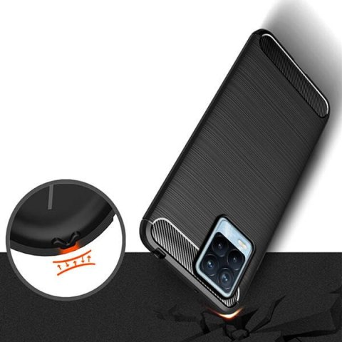 Etui Plecki guma na tył do REALME 8 Carbon Case czarny