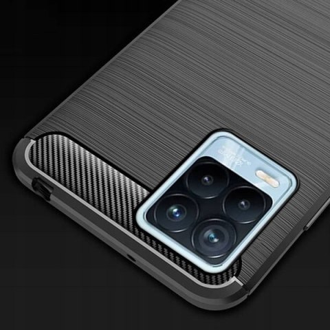 Etui Plecki guma na tył do REALME 8 Carbon Case czarny