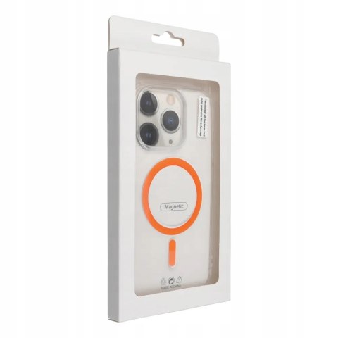 Plecki Drop Glue Ring Cover MagSafe do Samsung Galaxy S25 PLUS pomarańczowy