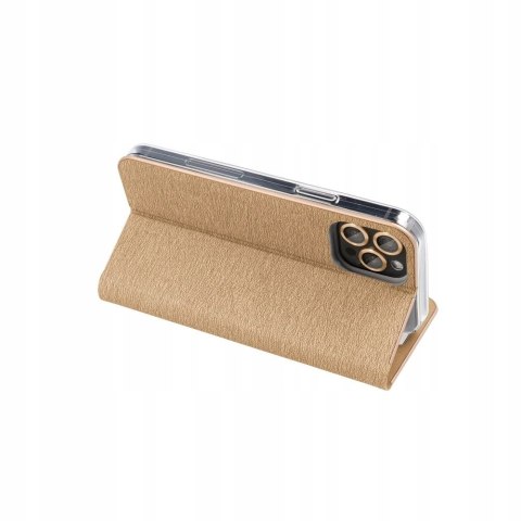 Etui z klapką Luna Book do Samsung Galaxy S25 złoty