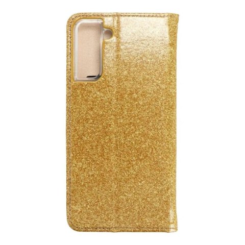 Etui z klapką Shining do Samsung Galaxy S21 Plus złoty