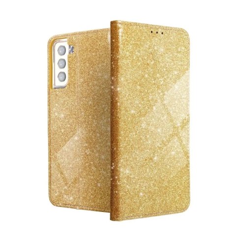Etui z klapką Shining do Samsung Galaxy S21 Plus złoty