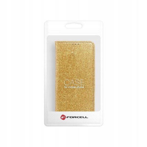 Etui z klapką Shining do Samsung Galaxy S21 Plus złoty