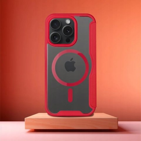 Etui z klapką Smart Mag do Apple iPhone 15 Pro Max czerwony