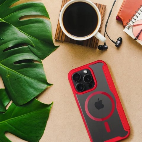 Etui z klapką Smart Mag do Apple iPhone 15 Pro Max czerwony