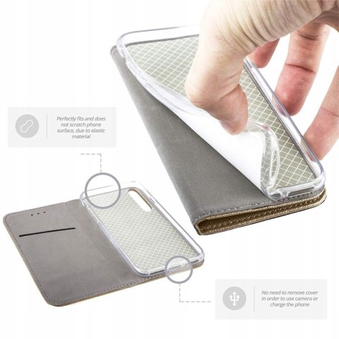 Etui z klapką Smart Magnetic do Samsung Galaxy S23 Ultra złoty