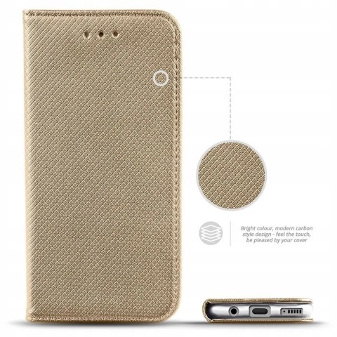Etui z klapką Smart Magnetic do Samsung Galaxy S23 Ultra złoty