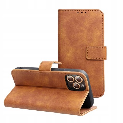 Etui z klapką Tender Book do Samsung Galaxy S25+ brązowy