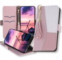 Etui z klapką do Samsung Galaxy S22 Ultra CHARMS różowy