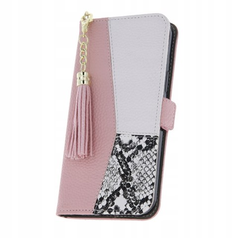 Etui z klapką do Samsung Galaxy S22 Ultra CHARMS różowy