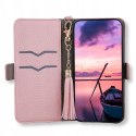 Etui z klapką do Samsung Galaxy S22 Ultra CHARMS różowy
