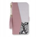 Etui z klapką do Samsung Galaxy S22 Ultra CHARMS różowy