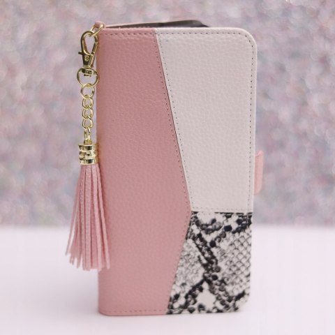 Etui z klapką do Samsung Galaxy S22 Ultra CHARMS różowy