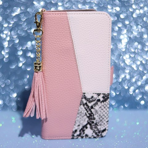 Etui z klapką do Samsung Galaxy S22 Ultra CHARMS różowy