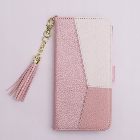 Etui z klapką do Samsung Galaxy S22 Ultra CHARMS różowy