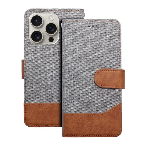 Kabura JEANS Book etui z klapką zamykane do SAMSUNG S25 Plus szary