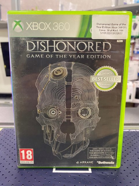 DISHONORED GAME OF THE YEAR EDITION Xbox 360 pudełkowa