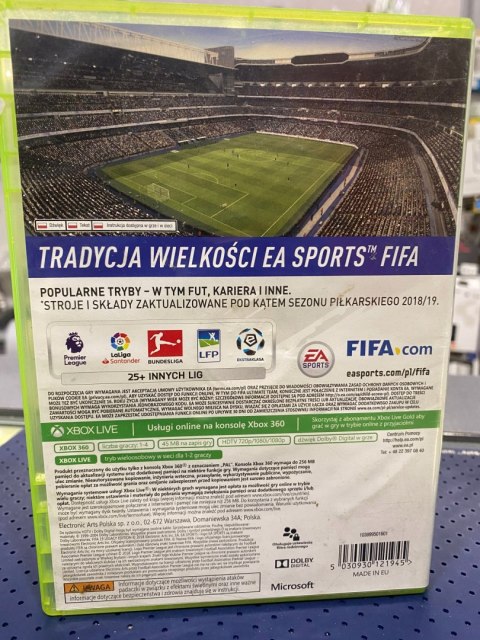 FIFA 19 Edycja Legacy Xbox 360 pudełkowa