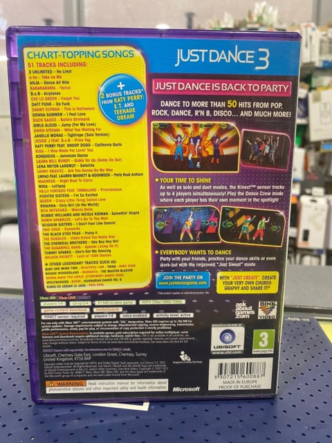 Just Dance 3 Xbox 360 pudełkowa